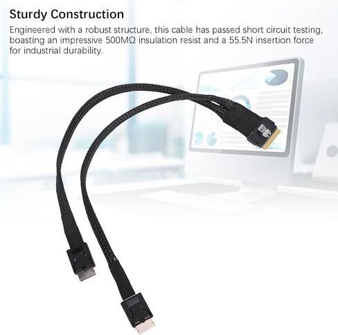 Bewinner SAS SFF 8654 8i to Dual SFF 8611 4i Server Cable, 24Gbps High Speed Data Transmission Cable with Robust Structure for Multi Drive Server Racks Storage Arrays in Kuwait