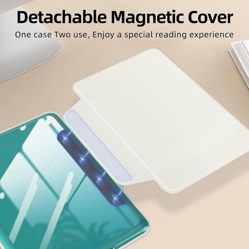 Detachable Magnetic Case for All-New 7" Kindle Paperwhite 12th Gen 2024&Kindle Colorsoft 2025, PU Leather Cover and Transparent Hard Back Shell with Auto Sleep/Wake,Light Purple in Saudi Arabia