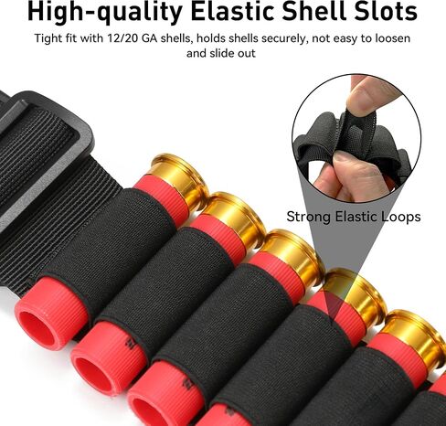 حامل شل البندقية لمقياس 12 و20 مقياس - JulyTek 60 جولة تكتيكية Shotshell Bandolier قابل للتعديل مع 2PCS 7 حوامل شل مستديرة للصيد في الهواء الطلق in Saudi Arabia