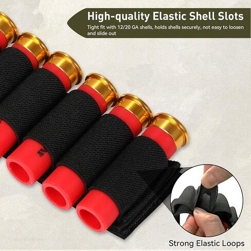 حامل شل البندقية لمقياس 12 و20 مقياس - JulyTek 60 جولة تكتيكية Shotshell Bandolier قابل للتعديل مع 2PCS 7 حوامل شل مستديرة للصيد في الهواء الطلق in Saudi Arabia