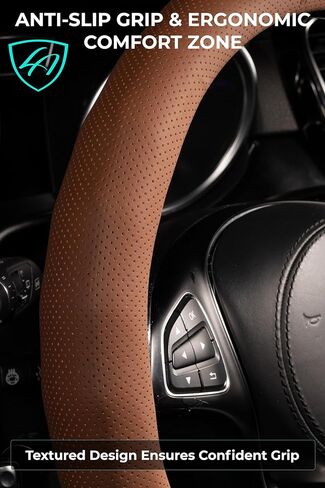 غطاء عجلة القيادة التلقائية لورد-جلود بو ، لا ينقص الداخلية ، الراحة طوال الموسم-الأسود/الفهد-الحجم M 14.5-15 بوصة (8684) in Kuwait