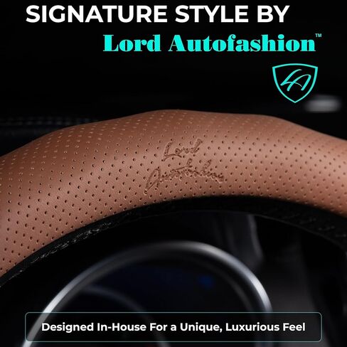 غطاء عجلة القيادة التلقائية لورد-جلود بو ، لا ينقص الداخلية ، الراحة طوال الموسم-الأسود/الفهد-الحجم M 14.5-15 بوصة (8684) in Kuwait