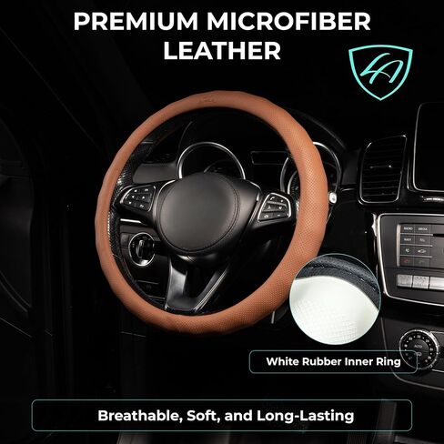 غطاء عجلة القيادة التلقائية لورد-جلود بو ، لا ينقص الداخلية ، الراحة طوال الموسم-الأسود/الفهد-الحجم M 14.5-15 بوصة (8684) in Kuwait