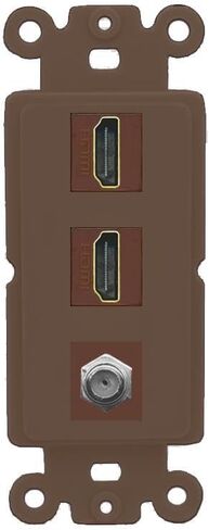 Coax 2 HDMI Wall Plate-Rocker Brown/Brown in Saudi Arabia