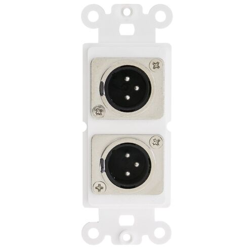 Decora Wall Plate - 5 Pack Wall Plate Insert in White Color - Dual XLR Female to Solder Type Professional Look XLR Jack Plate for safe XLR Connections in Kuwait