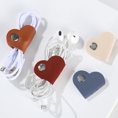 8Pcs Heart Cord Organizer, Earbud Holder Cable Straps, Headphone Wire Keeper, Earphones Winder for Home Office Travel in Saudi Arabia