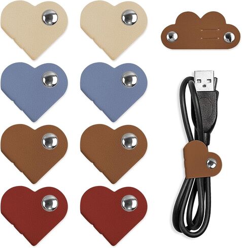 8Pcs Heart Cord Organizer, Earbud Holder Cable Straps, Headphone Wire Keeper, Earphones Winder for Home Office Travel in Saudi Arabia