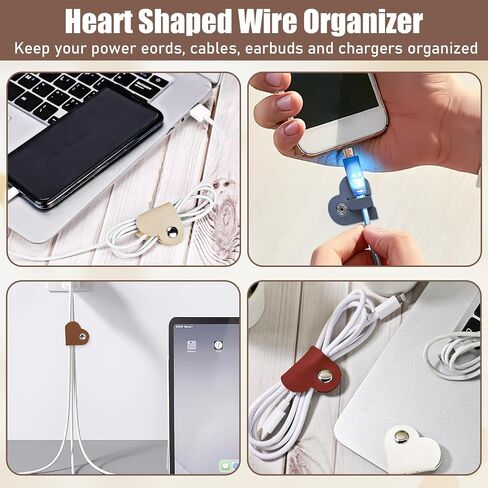 8Pcs Heart Cord Organizer, Earbud Holder Cable Straps, Headphone Wire Keeper, Earphones Winder for Home Office Travel in Saudi Arabia