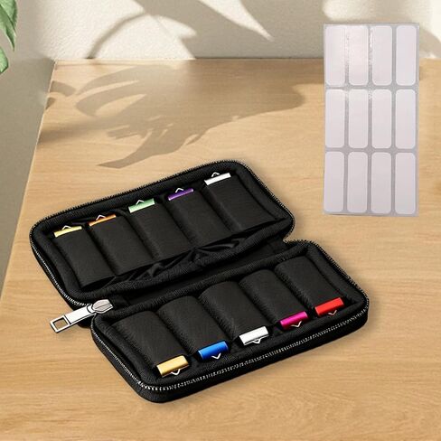 10-Slot USB Flash Drive Case with Stickers - Portable USB Storage Bag for Office/Travel, Portable Electronic Accessories Bag in Saudi Arabia