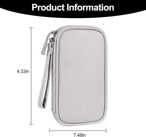 Large Capacity Travel Cable Organizer Bag, Electronics Storage Case for Cables, Chargers, and Accessories, Compact Travel Essentials Tech Pouch (Black, 7.5"x4.3"x2.2") in Saudi Arabia