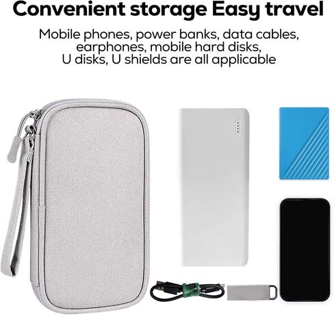 Large Capacity Travel Cable Organizer Bag, Electronics Storage Case for Cables, Chargers, and Accessories, Compact Travel Essentials Tech Pouch (Black, 7.5"x4.3"x2.2") in Saudi Arabia