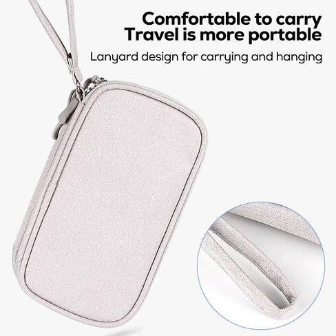 Large Capacity Travel Cable Organizer Bag, Electronics Storage Case for Cables, Chargers, and Accessories, Compact Travel Essentials Tech Pouch (Black, 7.5"x4.3"x2.2") in Saudi Arabia