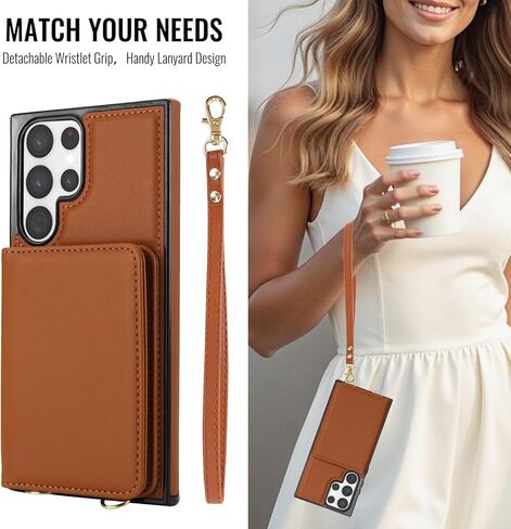 Asuwish Phone Case for Samsung Galaxy S23 Ultra 5G Wallet Cell Cover with Tempered Glass Screen Protector Wrist Strap RFID Blocking Stand Card Holder S23Ultra 23S S 23 23Ultra 6.8 inch Women Rose Gold in Saudi Arabia