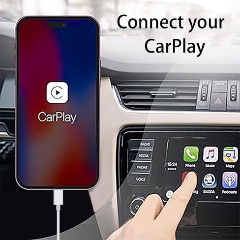 كابل USB قصير 1 قدم من A إلى C لكابل Apple Carplay لهاتف iPhone 17/17 Air/16/16e/15 Pro Max Plus سلك شحن شاحن سيارة in Kuwait