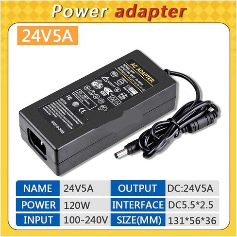 Power Adapter AC 100-240V to DC 24V 5A Switching Transformer Jack 5.5mm X 2.5mm(AU Plug) in Saudi Arabia