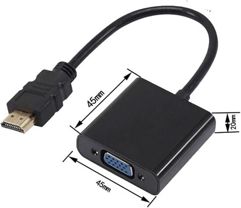 سلك محول فيديو أنثى متوافق مع HDMI إلى V/GA ​​RGB أنثى HDTV M>oni>tor لصندوق تلفزيون الكمبيوتر (المنتج A أسود) in Saudi Arabia