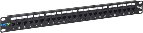 لوحة تصحيح التغذية ICC CAT6، 48 منفذًا، 2U Rackmount، لوحة تصحيح RJ45 Ethernet، بدون ثقب، متوافقة مع PoE++ وTAA، أسود in Saudi Arabia