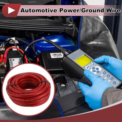 1 Pcs Ground Wire Fully Insulated& Soft Touch Jacket Power Wire 1/0 GAUGE 12V 25FT Black CCA in Saudi Arabia
