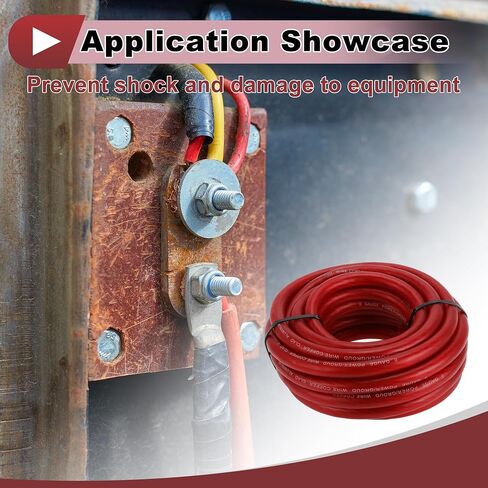1 Pcs Ground Wire Fully Insulated& Soft Touch Jacket Power Wire 1/0 GAUGE 12V 25FT Black CCA in Saudi Arabia