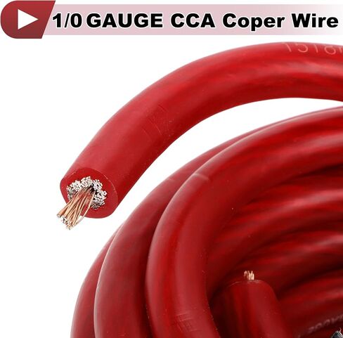 1 Pcs Ground Wire Fully Insulated& Soft Touch Jacket Power Wire 1/0 GAUGE 12V 25FT Black CCA in Saudi Arabia
