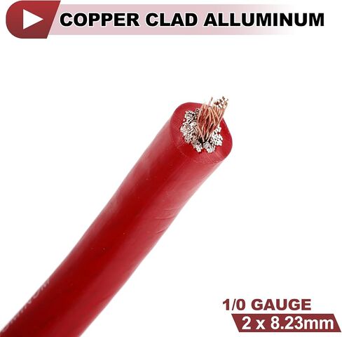 1 Pcs Ground Wire Fully Insulated& Soft Touch Jacket Power Wire 1/0 GAUGE 12V 25FT Black CCA in Saudi Arabia