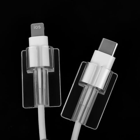 10Pcs Transparent Cable Protector Saver Sleeve for iPhone Samsung Xiaomi Charger Cord Silicone Cables Winder Protective Clip in Saudi Arabia