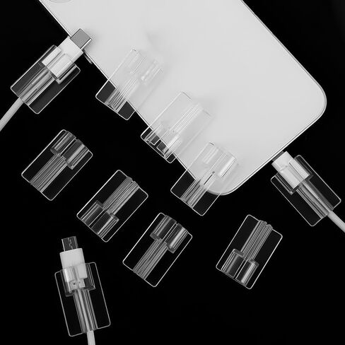 10Pcs Transparent Cable Protector Saver Sleeve for iPhone Samsung Xiaomi Charger Cord Silicone Cables Winder Protective Clip in Saudi Arabia