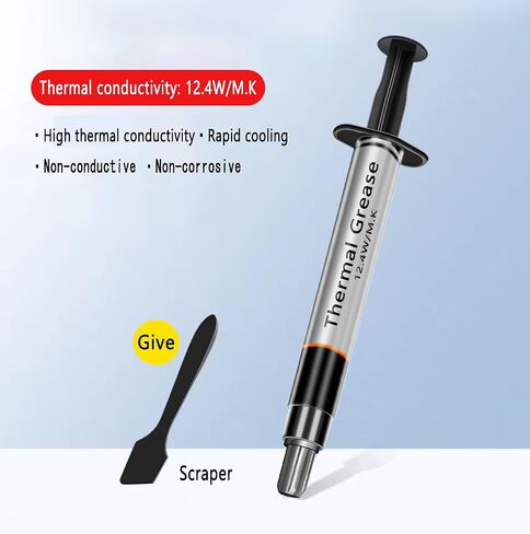 Silver Series D-12 Thermal Paste, High Performance Thermal Paste for Computer Manufacturing Assembly, Ideal for IC/Processor/CPU/GPU/All Coolers (with Scraper, 4g-2 Pack) in Saudi Arabia