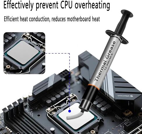 Silver Series D-12 Thermal Paste, High Performance Thermal Paste for Computer Manufacturing Assembly, Ideal for IC/Processor/CPU/GPU/All Coolers (with Scraper, 4g-2 Pack) in Saudi Arabia