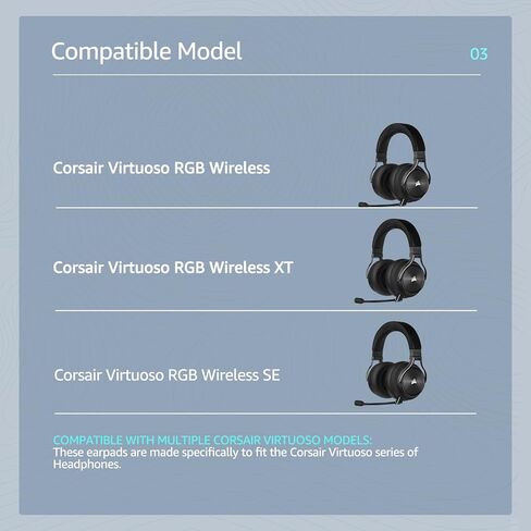 Fabric Replacement Ear Pads for Corsair Virtuoso Gaming Headset, Corsair Virtuoso Earpads Replacement with Soft Fabric & High-Density Memory Foam, Sound Isolation Ear Cushion in Kuwait