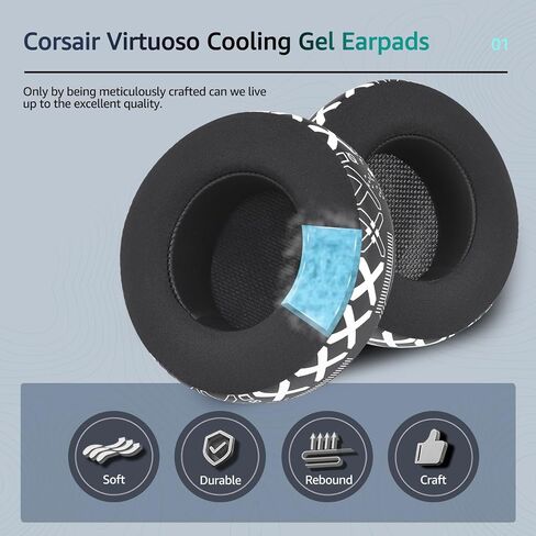 Fabric Replacement Ear Pads for Corsair Virtuoso Gaming Headset, Corsair Virtuoso Earpads Replacement with Soft Fabric & High-Density Memory Foam, Sound Isolation Ear Cushion in Saudi Arabia