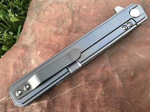 سكين جيب دمشقي من TACTICAL GEARZ، Onyx XT، مقبض تيتانيوم Tc4، 67 شفرة دمشقية متعددة الطبقات وVG10 Core (حزمة الوحش البلاتينية XT) in Kuwait