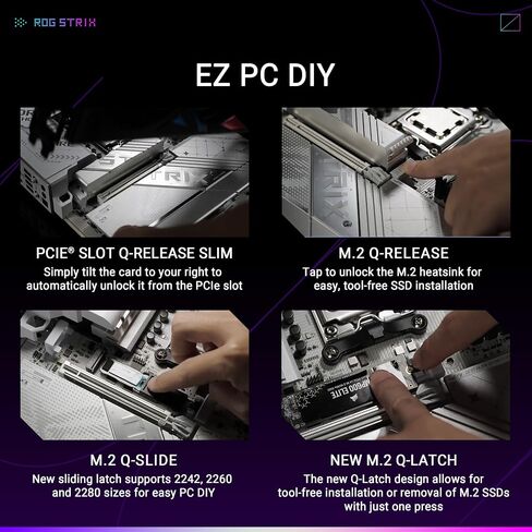 اللوحة الأم ASUS ROG Strix X870-A Gaming WiFi AMD، مرحلة إمداد الطاقة 16+2، فتحة DDR5، أربع فتحات M.2، PCIe 5.0، الجيل التالي من وحدة معالجة الرسومات، WiFi 7، USB 20 جيجابت في الثانية مع PD 3.0 حتى 30 وات، Aura Sync in Saudi Arabia