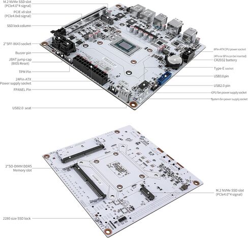 اللوحة الأم N7 8-Bay NAS Mini ITX LGA1700 معالج AMD 8845HS (8C/16T)، 2 × 10 جيجا منافذ RJ45، 2 * SO-DIMM DDR5 MAX 96G، 2 * M.2 NVMe (PCIe 4.0 x4)، 8 * SATA، 3 * USB3.2Gen1، Type-C USB4 20 جيجابت في الثانية، شاشة ثلاثية 4k/8K in Kuwait
