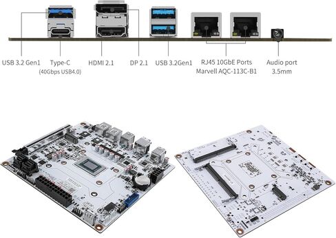 اللوحة الأم N7 8-Bay NAS Mini ITX LGA1700 معالج AMD 8845HS (8C/16T)، 2 × 10 جيجا منافذ RJ45، 2 * SO-DIMM DDR5 MAX 96G، 2 * M.2 NVMe (PCIe 4.0 x4)، 8 * SATA، 3 * USB3.2Gen1، Type-C USB4 20 جيجابت في الثانية، شاشة ثلاثية 4k/8K in Kuwait