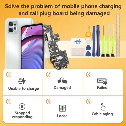 منفذ شحن USB لموتورولا موتو جي باور 2023 5G موصل قاعدة بديل لـ G Power 2023 5G XT2311 أجزاء إصلاح لوحة قاعدة الشاحن in Kuwait