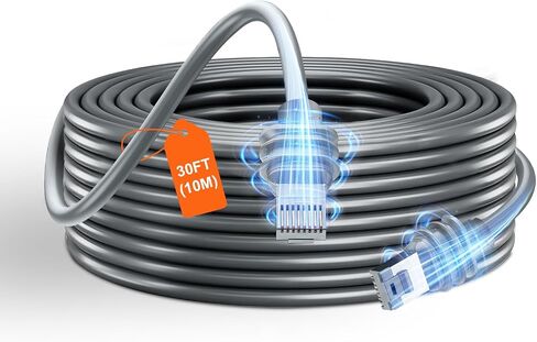 كابل GEEKERA Starlink Gen 3، كابل بديل Starlink 30FT/10M عالي السرعة 1200 ميجابت في الثانية، كابل إيثرنت تمديد 26AWG مقاوم للماء ومتين، التوصيل والتشغيل in Kuwait