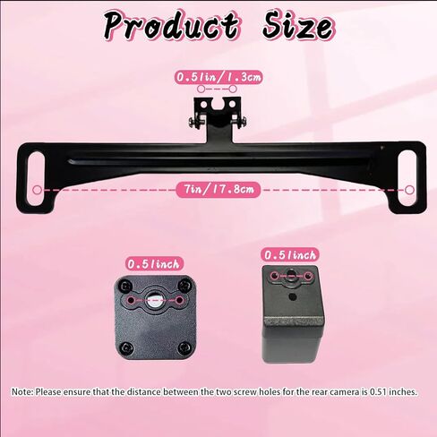 قطعتان من لوحة ترخيص الكاميرا الاحتياطية، حامل لوحة ترخيص كاميرا الرؤية الخلفية للسيارة العالمية بدون ثقب، كاميرا رؤية خلفية قابلة للتعديل 170 درجة متوافقة مع سيارات السيدان وسيارات الدفع الرباعي والشاحنات in Kuwait