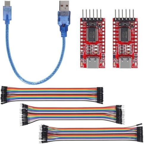 2 قطعة من النوع C FT232RL USB إلى TTL وحدة محول محول تسلسلي 3.3 فولت/5.5 فولت FTDI لوحة القطع + أسلاك توصيل اللوح 20 سم دوبونت مجموعة متنوعة + كابل من النوع C لاردوينو (2 قطعة + كابل) in Saudi Arabia