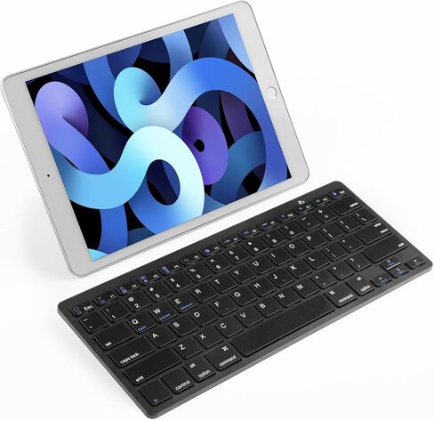 لوحة مفاتيح بلوتوث لاسلكية لأجهزة Apple iPad iPhone Samsung Phone الهاتف الذكي اللوحي لوحة مفاتيح محمولة لأجهزة نظام iOS/Windows/Android المتوافقة (أبيض) in Kuwait