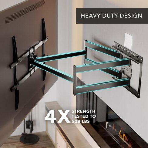 Mount-It! Long Arm Full Motion TV Wall Mount, Extra Long 42.5-Inch Extension, Heavy-Duty Dual Arm Articulating Mount for 43–100 Inch TVs, Swivel Tilt Corner Compatible, Max VESA 800x600, 132 lbs in Saudi Arabia