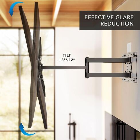 Mount-It! Long Arm Full Motion TV Wall Mount, Extra Long 42.5-Inch Extension, Heavy-Duty Dual Arm Articulating Mount for 43–100 Inch TVs, Swivel Tilt Corner Compatible, Max VESA 800x600, 132 lbs in Saudi Arabia