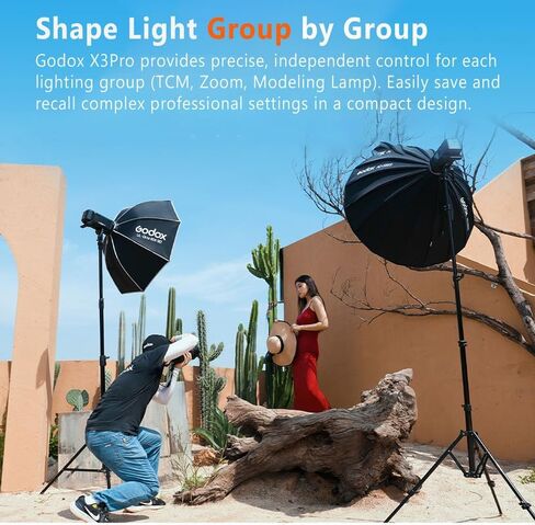 GODOX X3 PRO C X3PRO C TTL Wireless Flash Trigger for Canon with Bluetooth Integration & APP Control Touch Screen 2.4GHz Wireless X System Pro Shooting Modes Shutter Control Fast Charging in Saudi Arabia