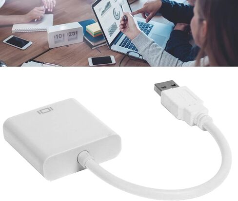 محول BAFOVY USB3.0 إلى VGA، كابل محول 5 جيجابت في الثانية HD 1080P لحلول العرض المتعددة، بطاقة فيديو محمولة بدون الحاجة إلى طاقة خارجية، متوافق مع الكمبيوتر المحمول PC لمدة 10، سطح المكتب، (أسود) in Kuwait