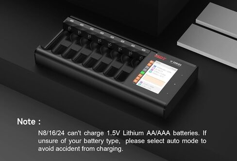 ISDT N24 شاحن بطاريات ذكي 24 فتحة - شاحن بطاريات عالمي سريع مع تفريغ وشاشة LCD لبطاريات AA AAA Li-lon، LiHv، NiMH، NiCd، HiFe، NiZn القابلة لإعادة الشحن in Saudi Arabia