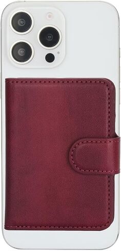 Genuine Leather Magnetic Card Wallet - RFID Blocking, Card Slots, ID Window, Slim Front Pocket Wallet for Men/Women Compatible(Red) in Saudi Arabia