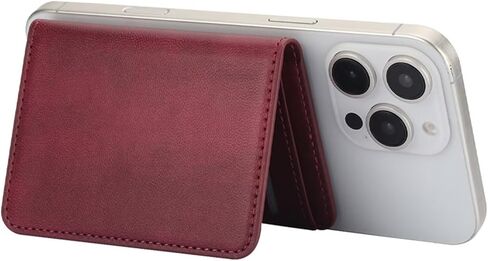 Genuine Leather Magnetic Card Wallet - RFID Blocking, Card Slots, ID Window, Slim Front Pocket Wallet for Men/Women Compatible(Red) in Saudi Arabia