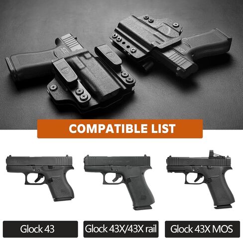 WARRIORLAND IWB & OWB Convertible Holster, Select Fit Glock 43X/ 17/19/ 19X/ 22/23/ 26/31/ 32/43/ 44/45, Taurus G2C/ G3C, 1911 5" No Rail, Sig P320 M17/ M18, Optic Cut & Adj. Ride Height, Right Hand in Kuwait