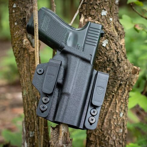 حافظة WARRIORLAND IWB & OWB قابلة للتحويل، Select Fit Glock 43X/ 17/19/ 19X/ 22/23/ 26/31/ 32/43/ 44/45، Taurus G2C/ G3C، 1911 5 بوصة بدون سكة، Sig P320 M17/ M18، قطع بصري وتعديل ارتفاع الركوب، اليد اليمنى in Kuwait