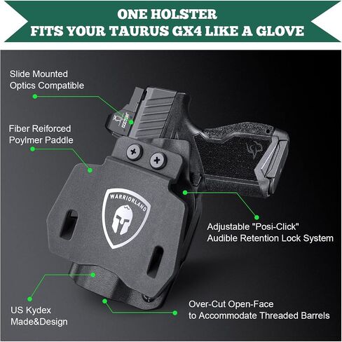 Taurus GX4 Holster, IWB Kydex Holster Tailored Fit: Taurus GX4 Pistol, Inside Waistband Concealed Carry Holster for Men/Women, Adj. Cant & Posi-Click Retention, Right Hand/Left Hand Optional in Saudi Arabia